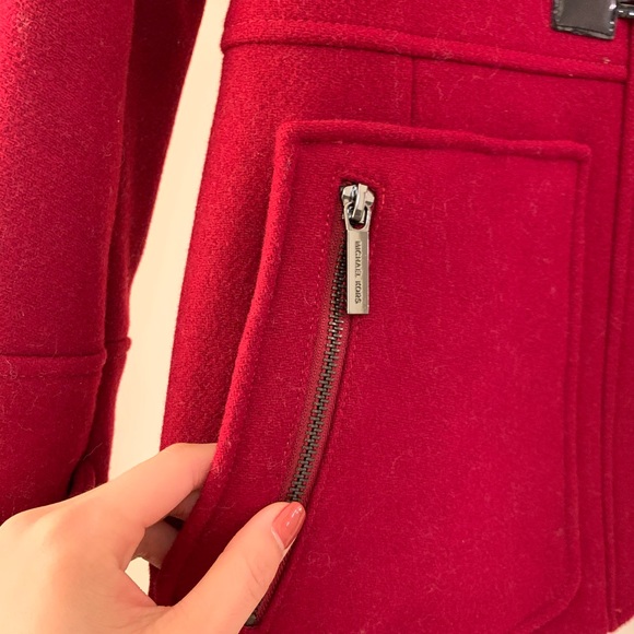 NWOT Michael Kors Red Coat with hood - Picture 2 of 4